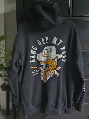Occupied Mind Black Graphic Hoodie - "Laws Off My Body"